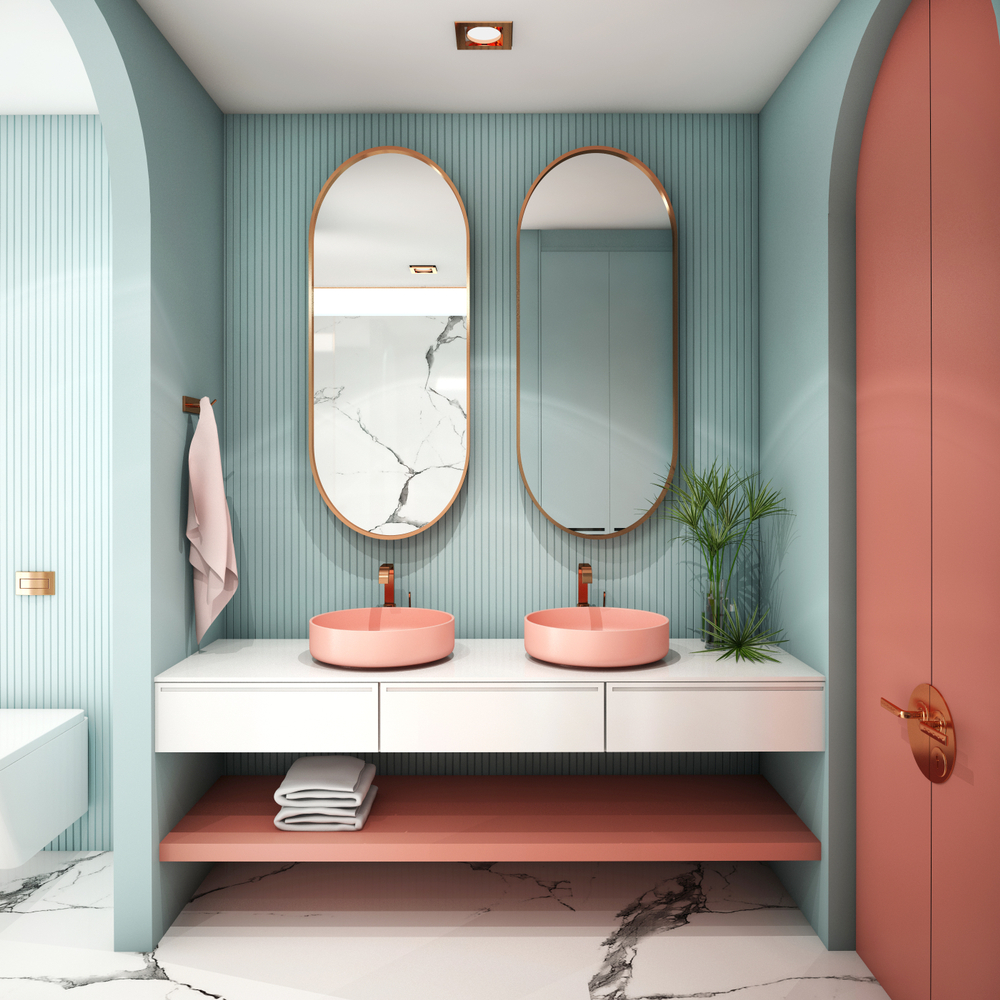 associations de couleurs dans la salle de bain